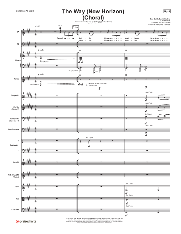 The Way (New Horizon) (Choral Anthem SATB) Orchestration (Pat Barrett / Arr. Luke Gambill)