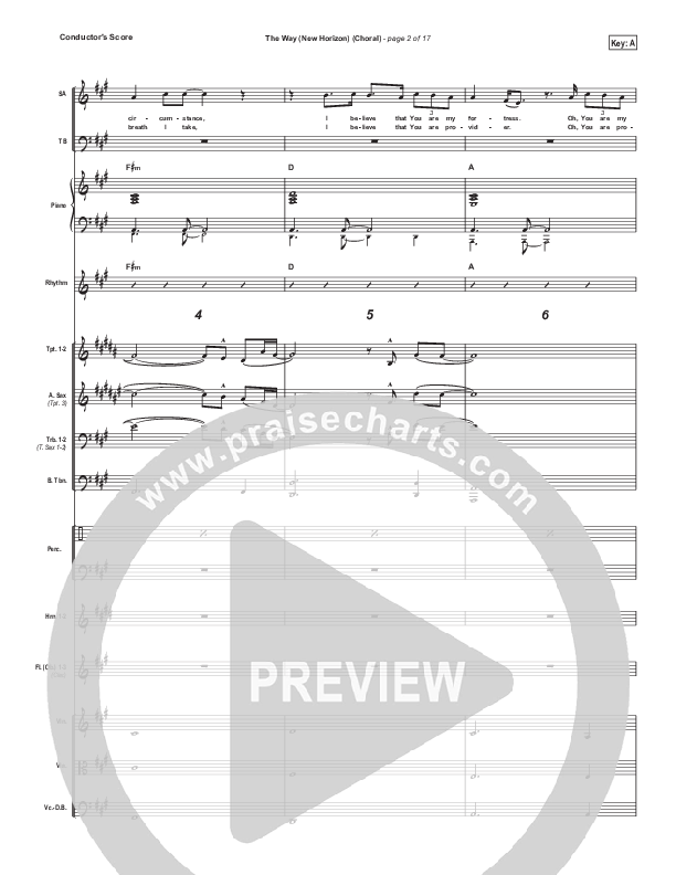The Way (New Horizon) (Choral Anthem SATB) Conductor's Score (Pat Barrett / Arr. Luke Gambill)