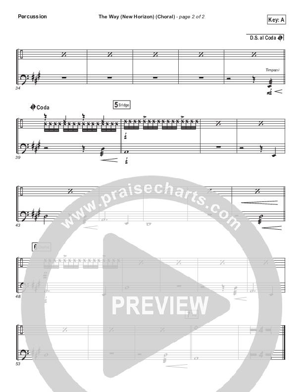 The Way (New Horizon) (Choral Anthem SATB) Percussion (Pat Barrett / Arr. Luke Gambill)