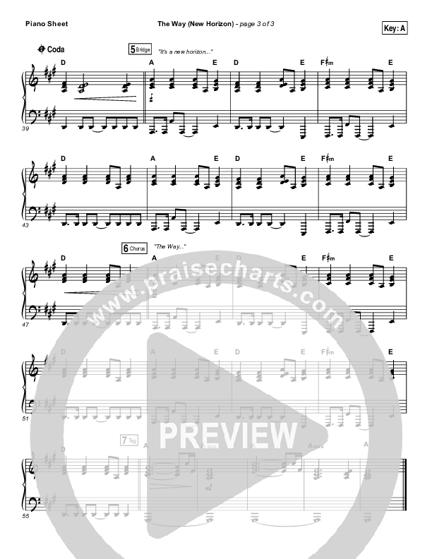 The Way (New Horizon) (Choral Anthem SATB) Piano Sheet (Pat Barrett / Arr. Luke Gambill)