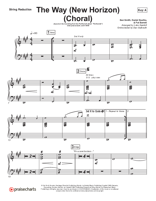 The Way (New Horizon) (Choral Anthem SATB) String Pack (Pat Barrett / Arr. Luke Gambill)