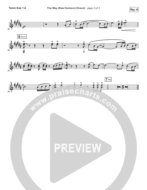 The Way (New Horizon) (Choral Anthem SATB) Tenor Sax 1/2 (Pat Barrett / Arr. Luke Gambill)