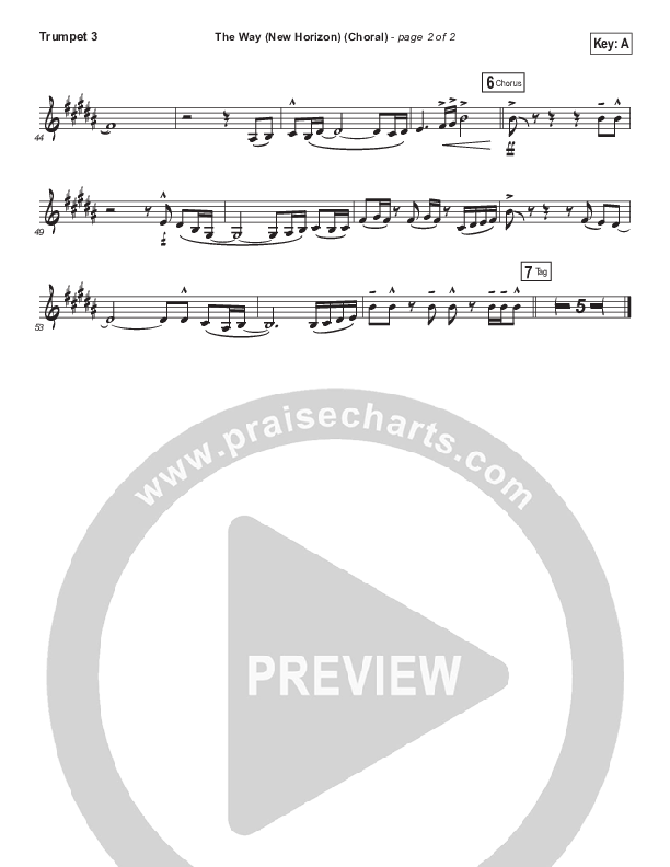 The Way (New Horizon) (Choral Anthem SATB) Trumpet 3 (Pat Barrett / Arr. Luke Gambill)