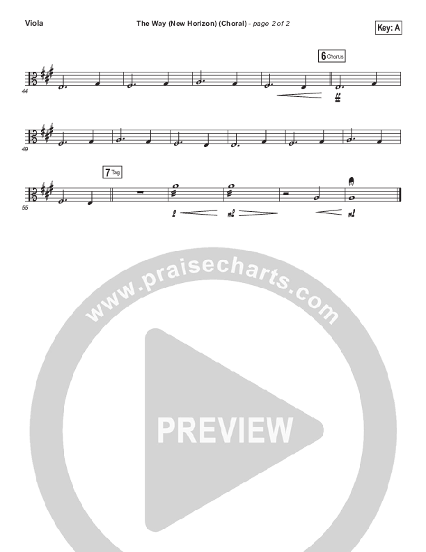 The Way (New Horizon) (Choral Anthem SATB) Viola (Pat Barrett / Arr. Luke Gambill)