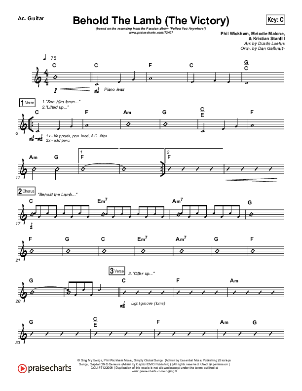 Behold The Lamb Acoustic Guitar (Passion / Kristian Stanfill)