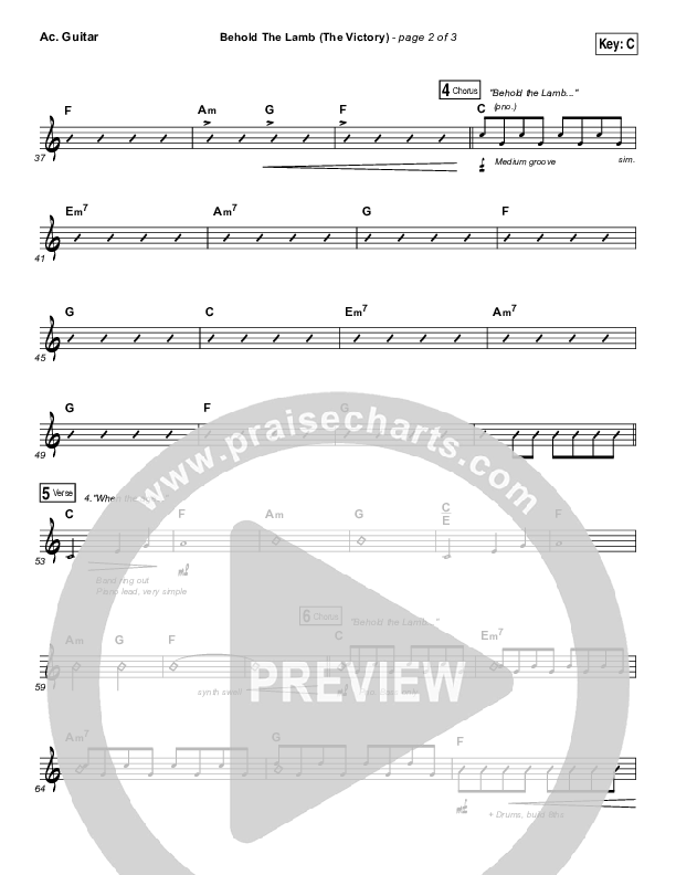 Behold The Lamb Acoustic Guitar (Passion / Kristian Stanfill)