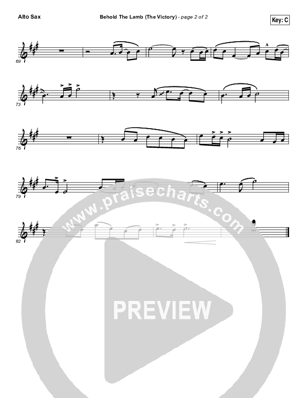 Behold The Lamb Alto Sax (Passion / Kristian Stanfill)