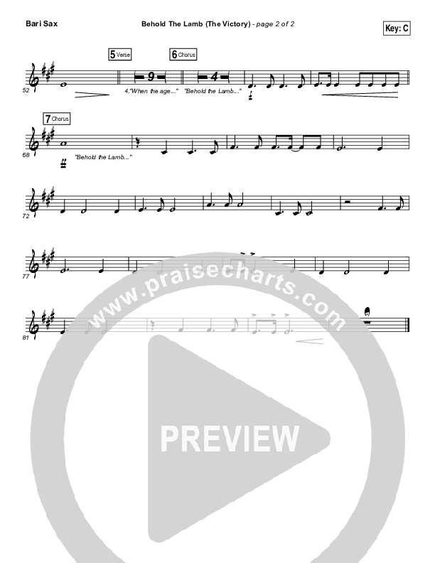 Behold The Lamb Bari Sax (Passion / Kristian Stanfill)