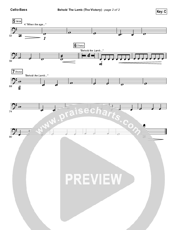 Behold The Lamb Cello/Bass (Passion / Kristian Stanfill)