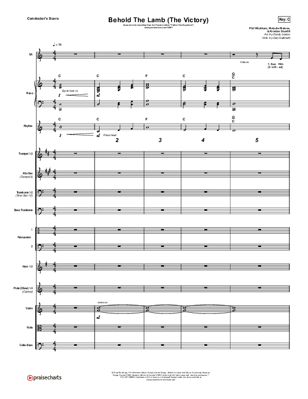 Behold The Lamb Conductor's Score (Passion / Kristian Stanfill)