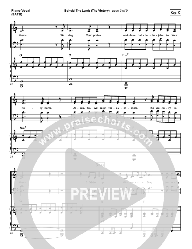 Behold The Lamb Piano/Vocal (SATB) (Passion / Kristian Stanfill)