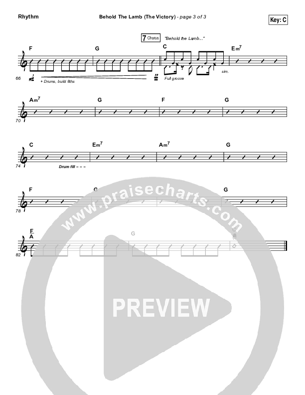 Behold The Lamb Rhythm Chart (Passion / Kristian Stanfill)