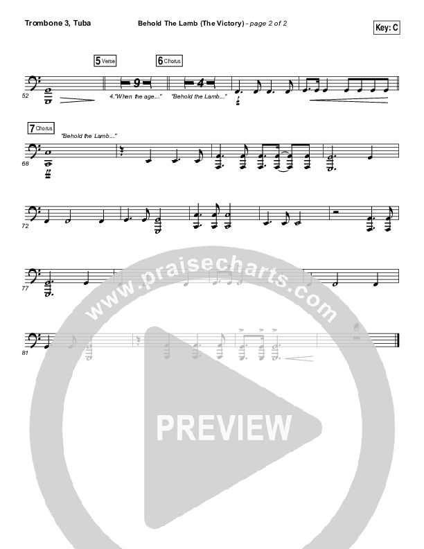Behold The Lamb Trombone 3/Tuba (Passion / Kristian Stanfill)