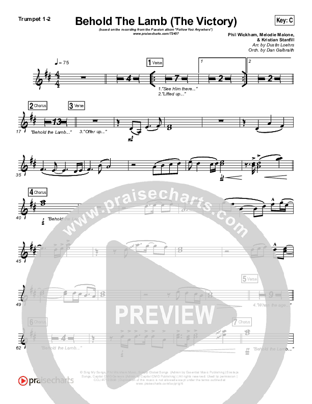 Behold The Lamb Brass Pack (Passion / Kristian Stanfill)