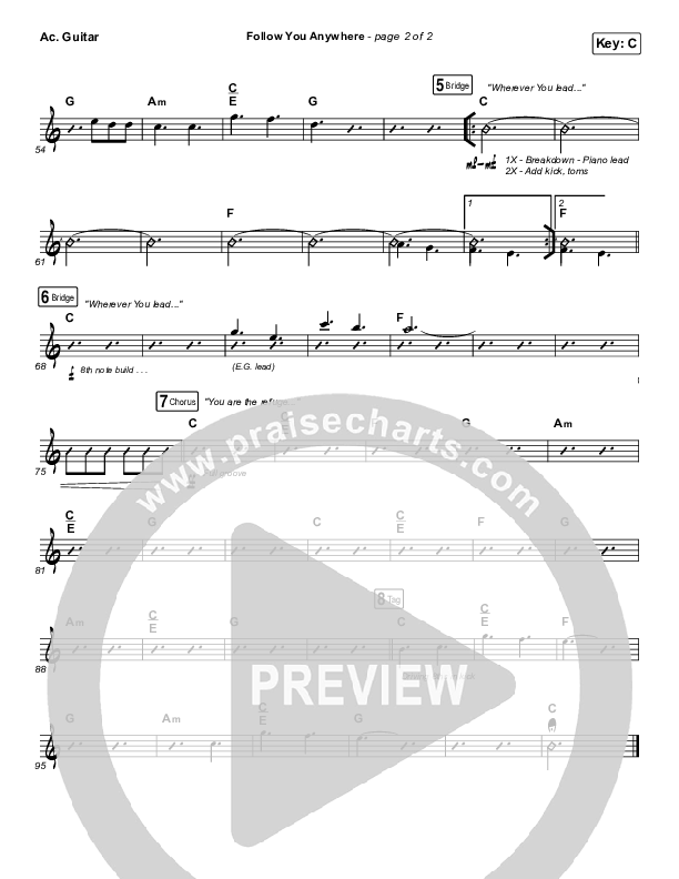 Follow You Anywhere Acoustic Guitar (Passion / Kristian Stanfill)