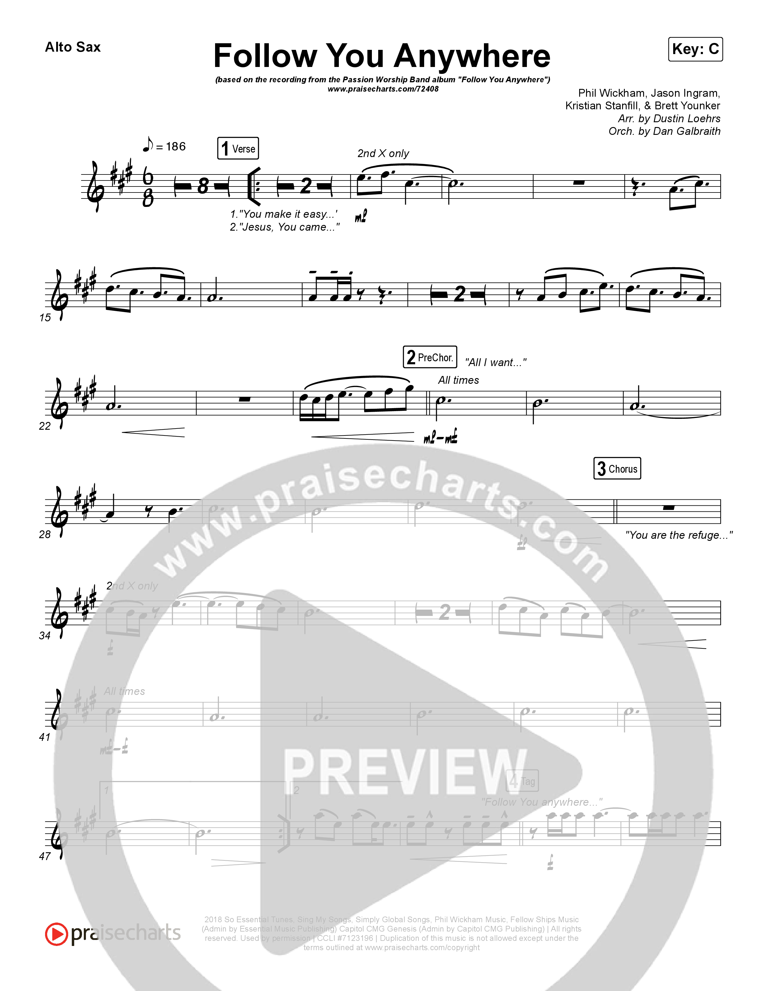 Follow You Anywhere Alto Sax (Passion / Kristian Stanfill)