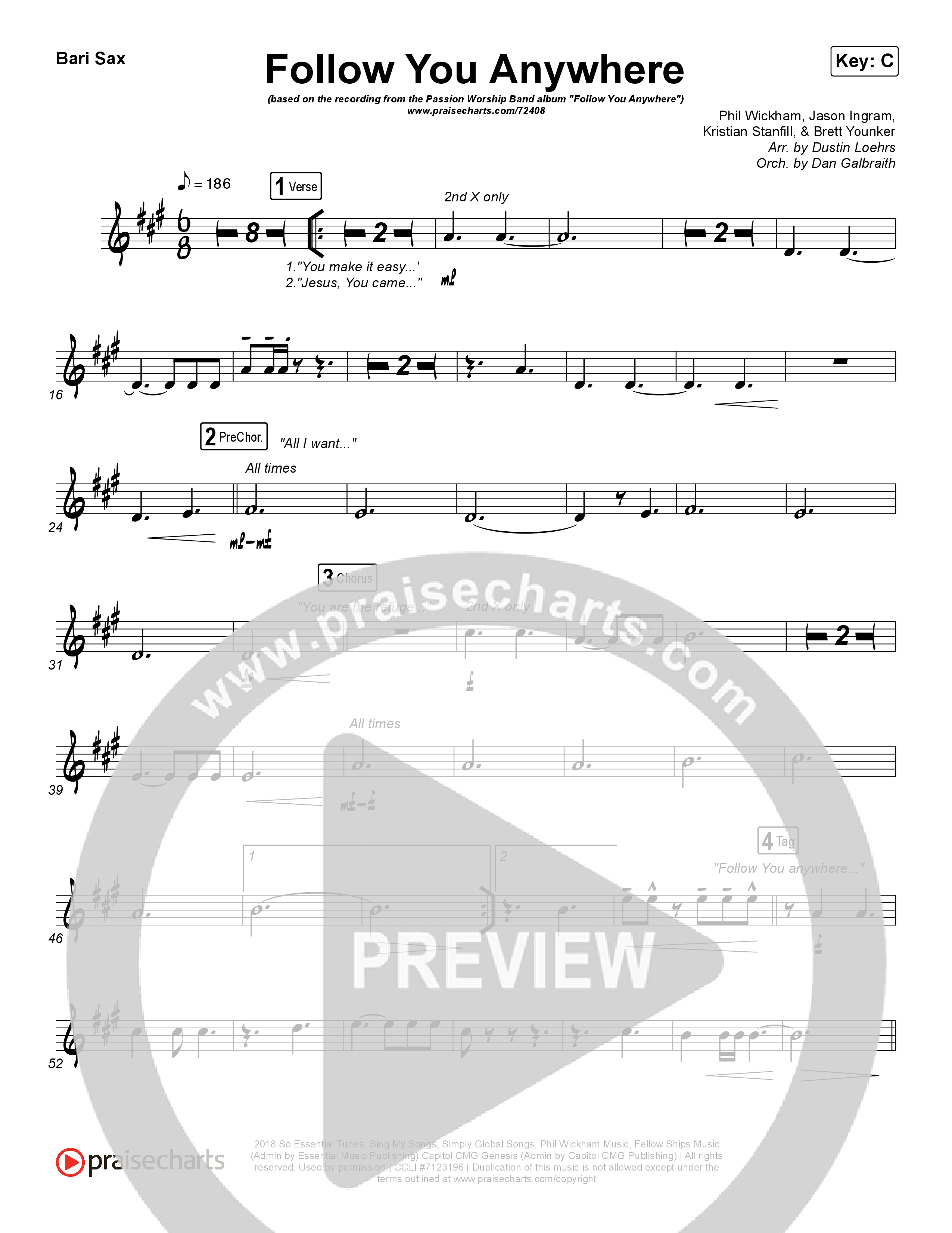 Follow You Anywhere Bari Sax (Passion / Kristian Stanfill)