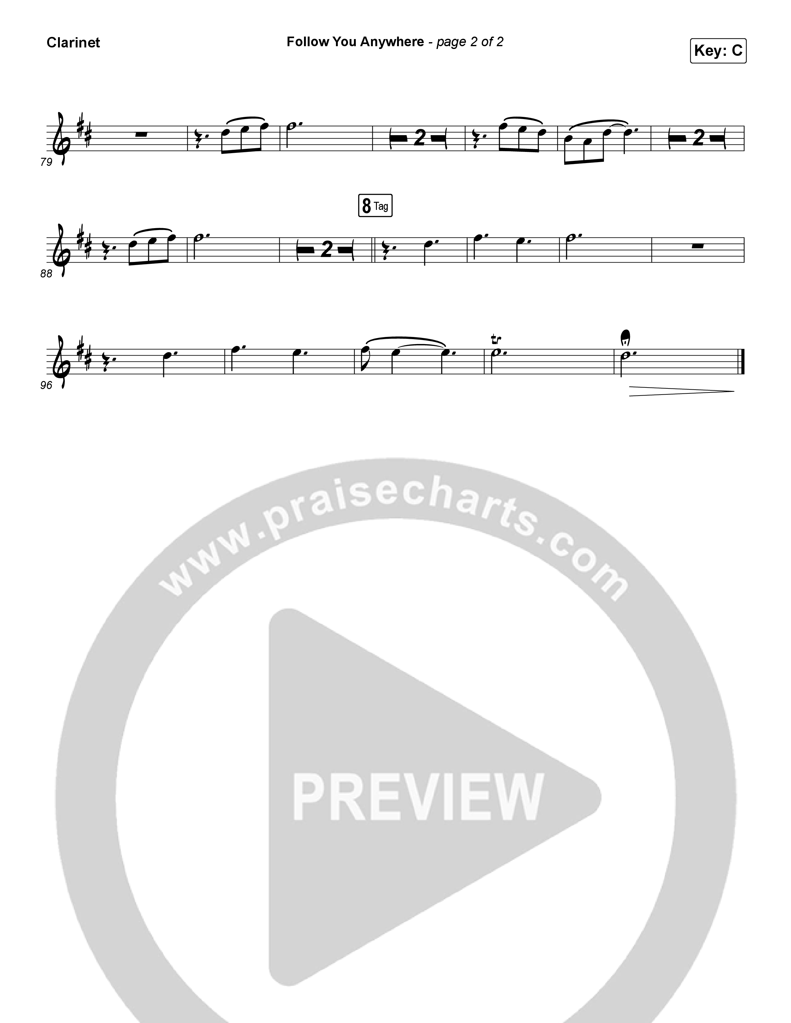 Follow You Anywhere Clarinet (Passion / Kristian Stanfill)