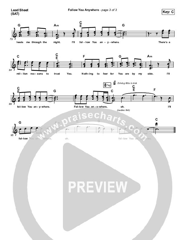 Follow You Anywhere Lead Sheet (SAT) (Passion / Kristian Stanfill)