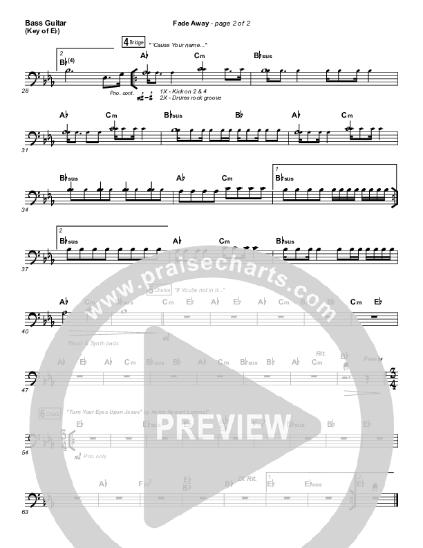 Fade Away Bass Guitar (Passion / Melodie Malone)