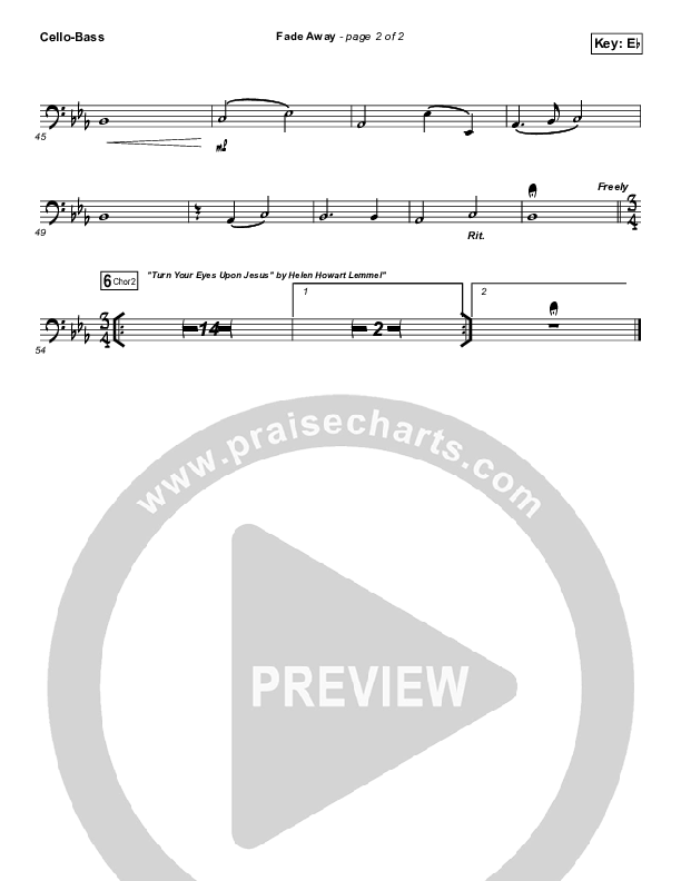 Fade Away Cello/Bass (Passion / Melodie Malone)