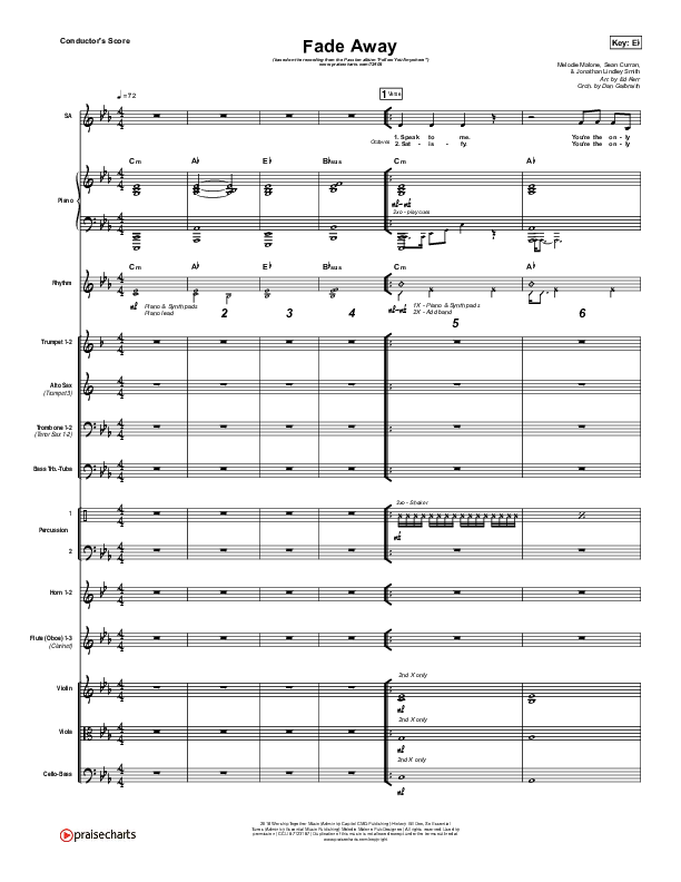 Fade Away Conductor's Score (Passion / Melodie Malone)