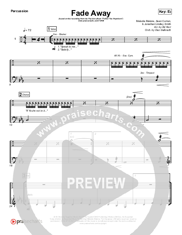 Fade Away Percussion (Passion / Melodie Malone)