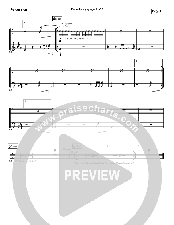 Fade Away Percussion (Passion / Melodie Malone)