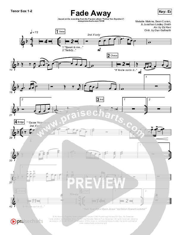 Fade Away Tenor Sax 1/2 (Passion / Melodie Malone)