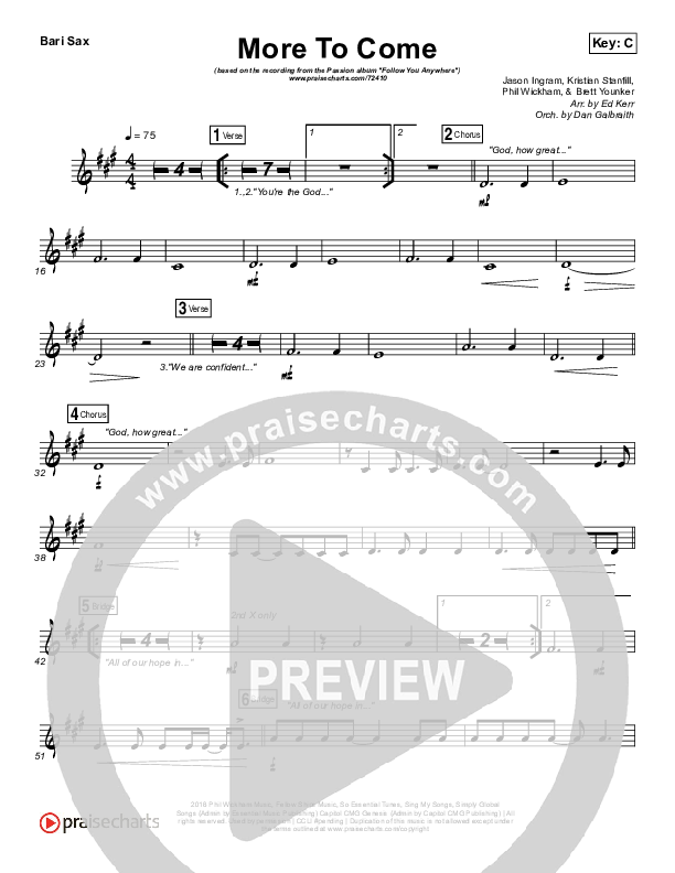 More To Come Bari Sax (Passion / Kristian Stanfill)