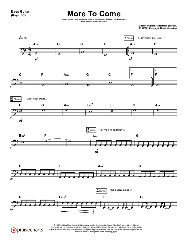 More To Come Bass Guitar (Passion / Kristian Stanfill)