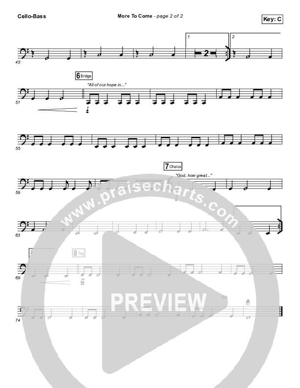 More To Come Cello/Bass (Passion / Kristian Stanfill)