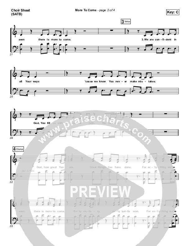 More To Come Choir Sheet (SATB) (Passion / Kristian Stanfill)