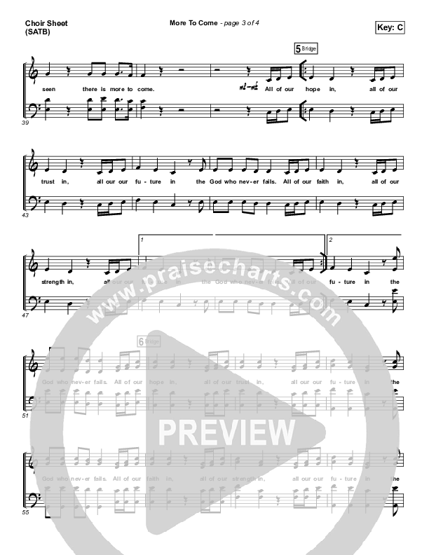 More To Come Choir Sheet (SATB) (Passion / Kristian Stanfill)