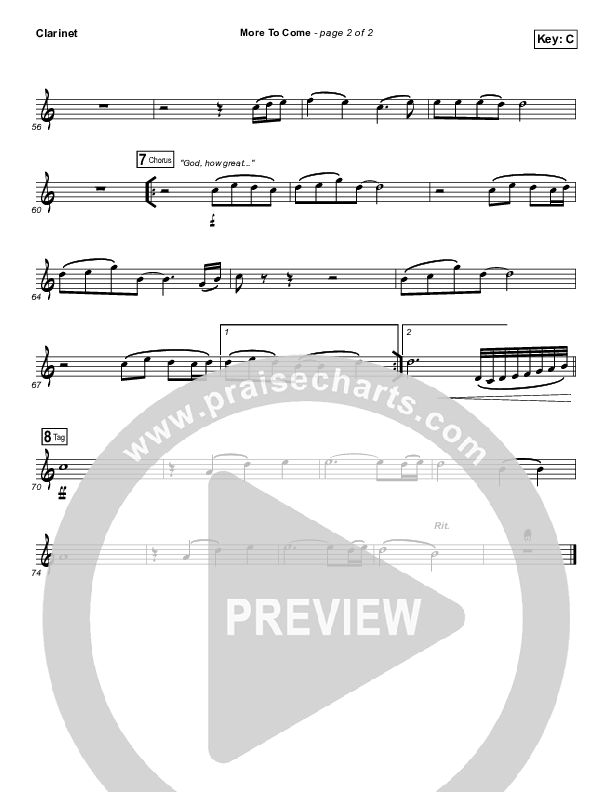 More To Come Clarinet (Passion / Kristian Stanfill)