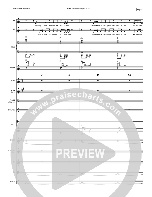 More To Come Conductor's Score (Passion / Kristian Stanfill)