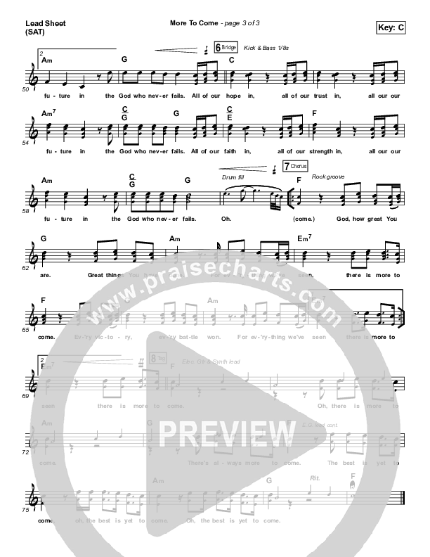 More To Come Lead Sheet (SAT) (Passion / Kristian Stanfill)