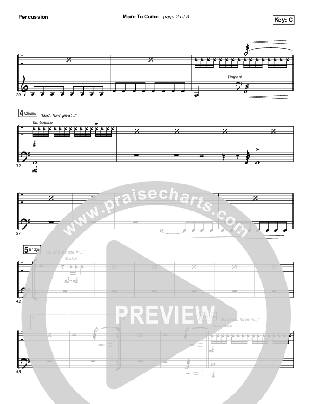 More To Come Percussion (Passion / Kristian Stanfill)