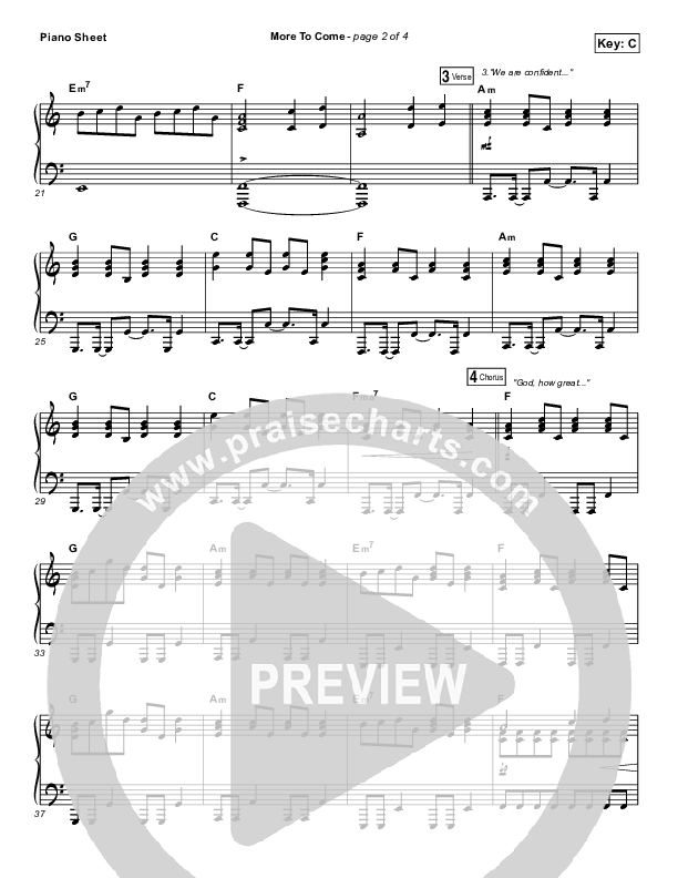 More To Come Piano Sheet (Passion / Kristian Stanfill)