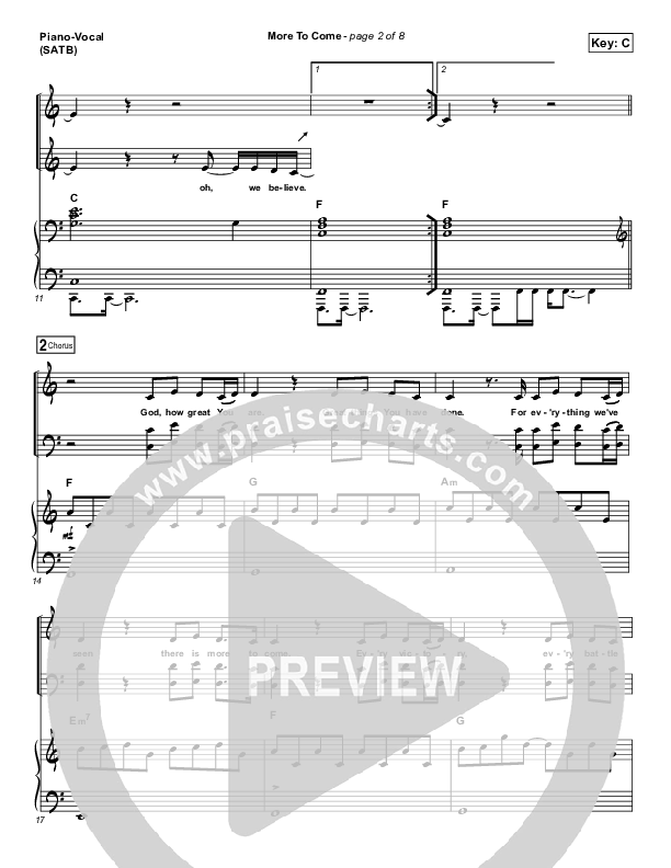 More To Come Piano/Vocal (SATB) (Passion / Kristian Stanfill)