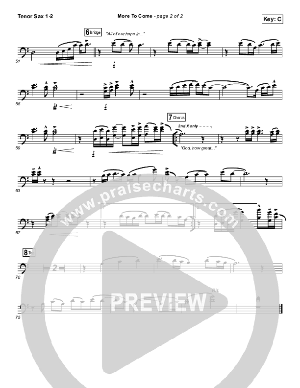 More To Come Tenor Sax 1/2 (Passion / Kristian Stanfill)