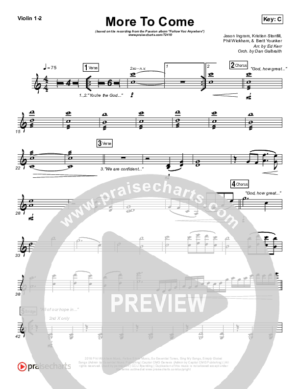 More To Come Violin 1/2 (Passion / Kristian Stanfill)