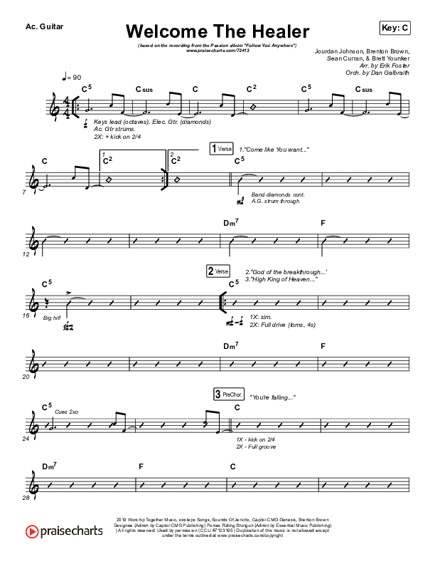 Welcome The Healer Acoustic Guitar (Passion / Sean Curran)