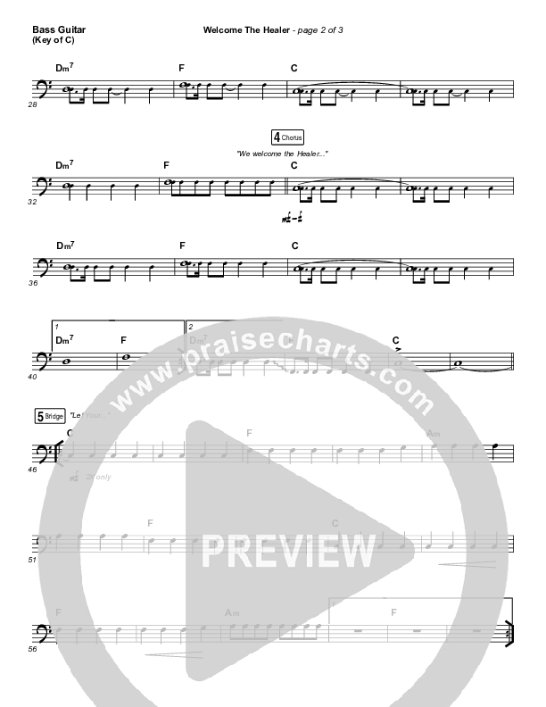 Welcome The Healer Bass Guitar (Passion / Sean Curran)