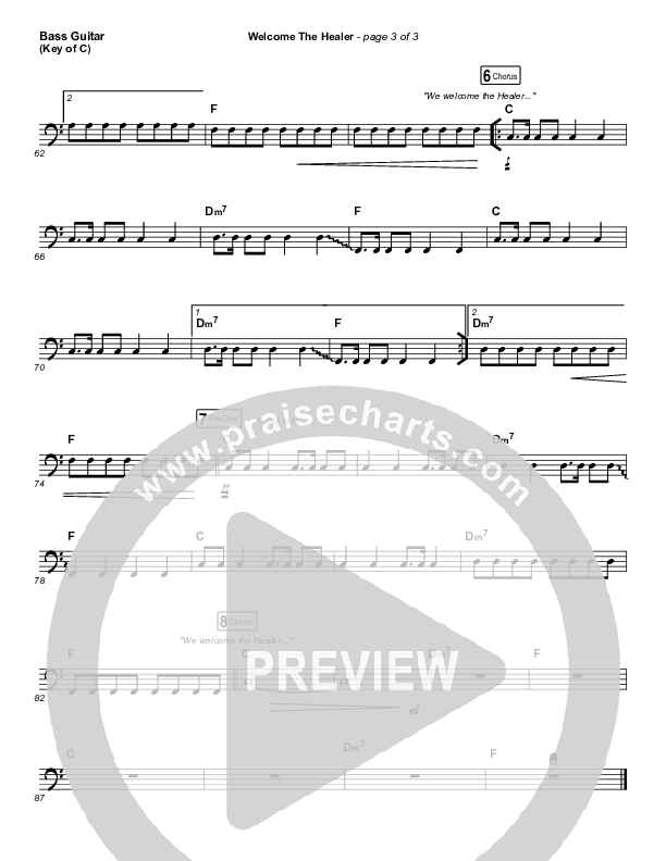 Welcome The Healer Bass Guitar (Passion / Sean Curran)