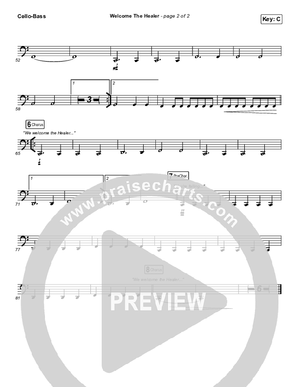 Welcome The Healer Cello/Bass (Passion / Sean Curran)