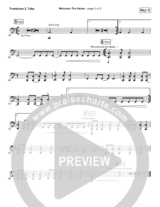 Welcome The Healer Trombone 3/Tuba (Passion / Sean Curran)