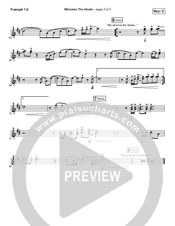 Welcome The Healer Trumpet 1,2 (Passion / Sean Curran)