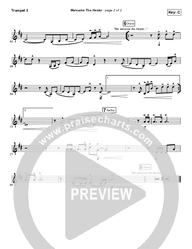 Welcome The Healer Trumpet 3 (Passion / Sean Curran)