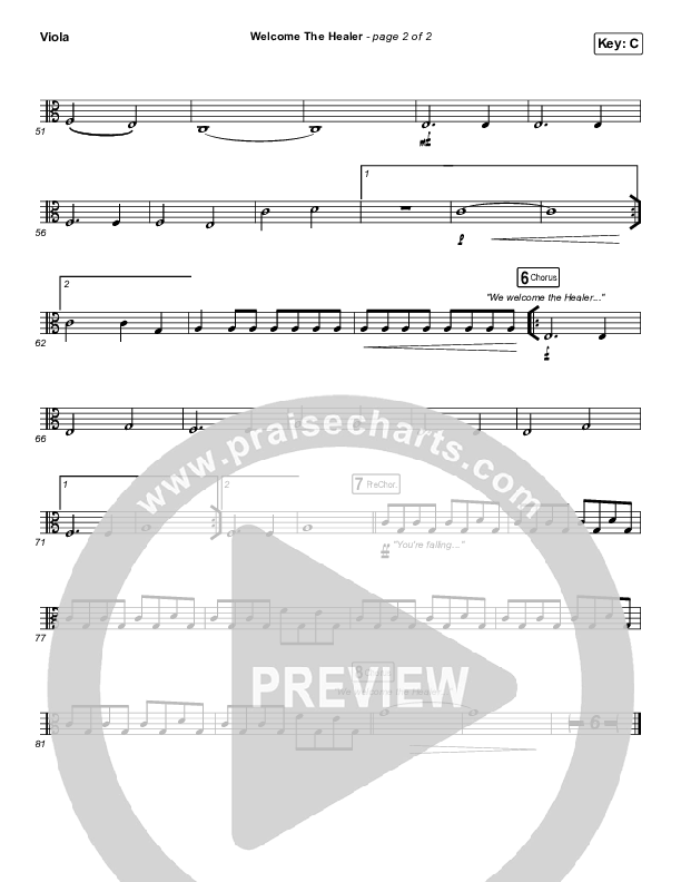 Welcome The Healer Viola (Passion / Sean Curran)